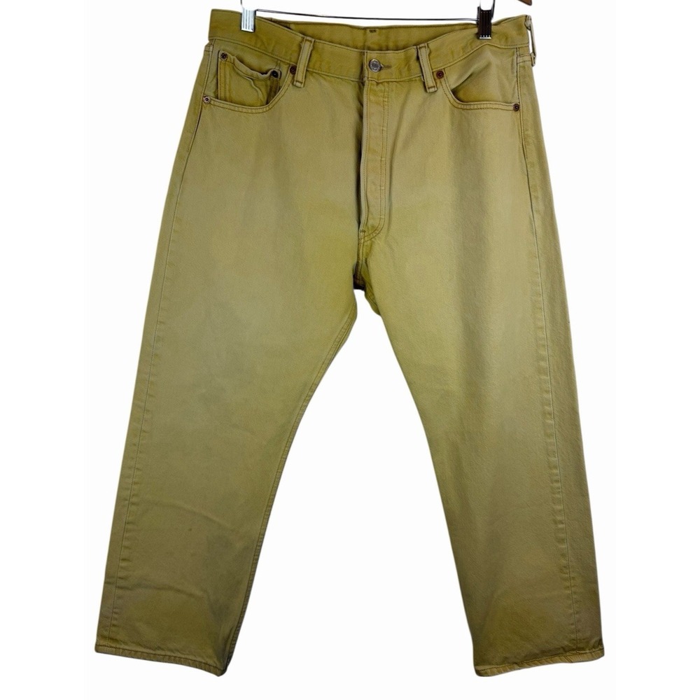 Levi's 501 Jeans Men's Size 38X30 Yellow‎ Denim Patina Fade